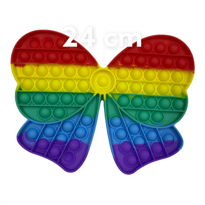 Jucarie POP IT!, antistres, din silicon, FUNDITA Rainbow, 24 cm [2]