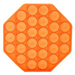 Jucarie POP IT!, antistres, din silicon, octogon, portocaliu [4]
