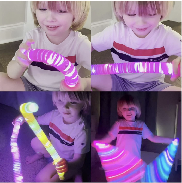 Jucarie senzoriala, antistres, 1 Pop Tubes cu lumini LED [8]