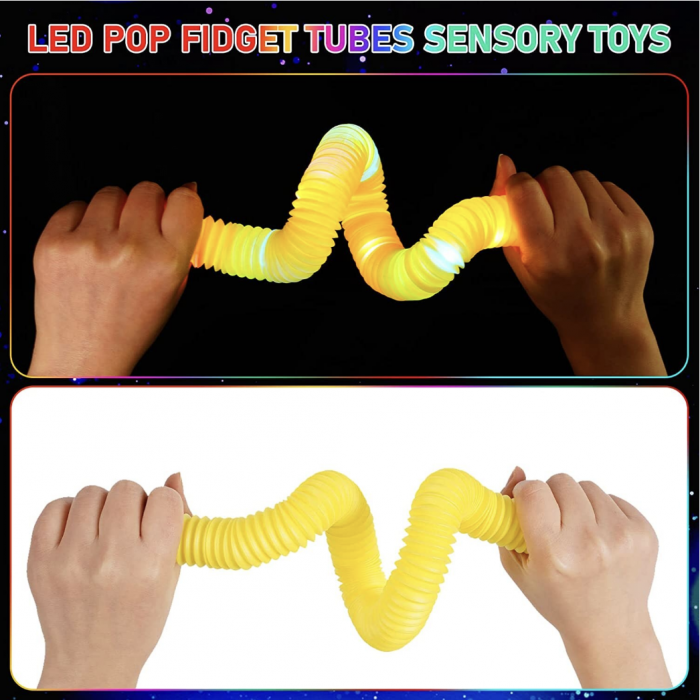 Jucarie senzoriala, antistres, 1 Pop Tubes cu lumini LED [7]