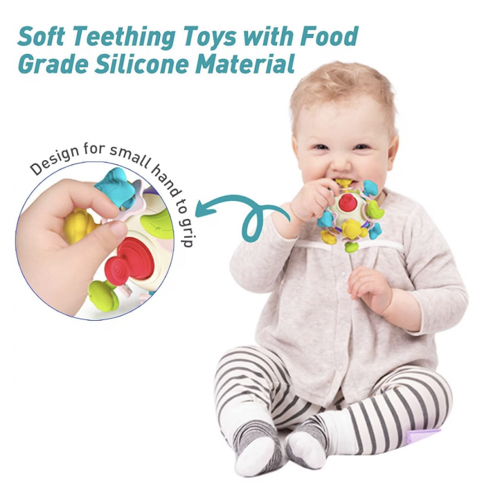 Jucarie senzoriala de dentitie Mingea Spatiala - Space Teether Ball [16]