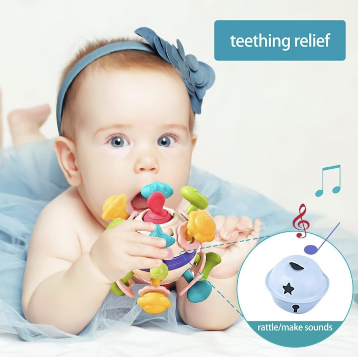 Jucarie senzoriala de dentitie Mingea Spatiala - Space Teether Ball [18]