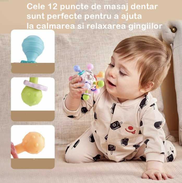 Jucarie senzoriala bebelusi Atomic Ball bleu [2]