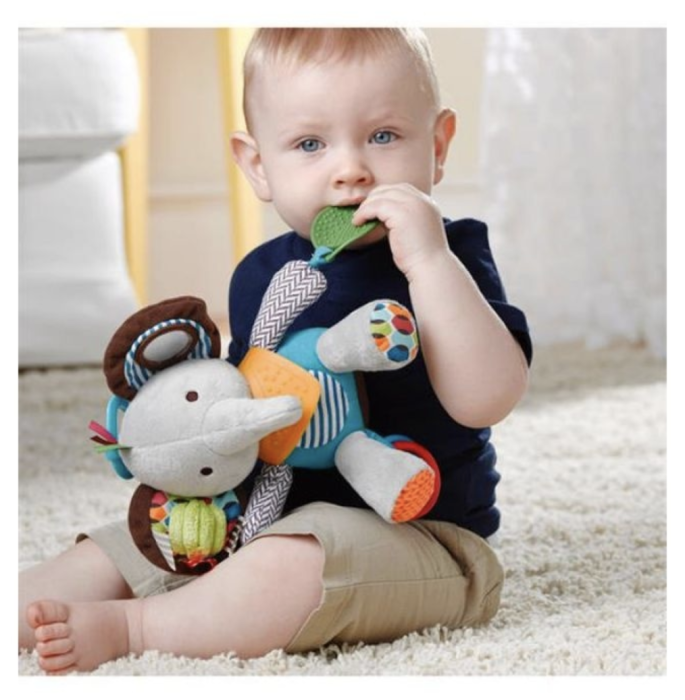 Jucarie senzoriala cu elemente zornaitoare si dentitie Elefantel, 6 luni+ [2]