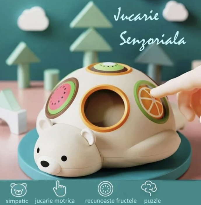 Jucarie senzoriala de motricitate fina si de invatare a fructelor, Ursul panda [5]