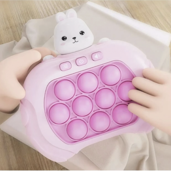 Jucarie senzoriala inteligenta Pop It cu lumini - Consola Interactiva Iepurasul roz [2]