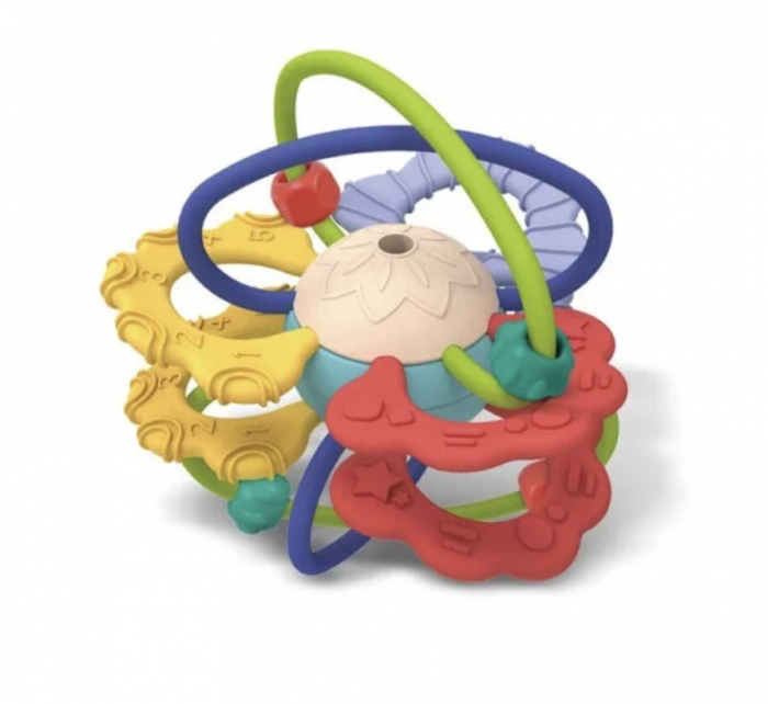 Jucarie senzoriala si dentitie pentru bebelusi Mingea cu inele - Teether Ball [2]