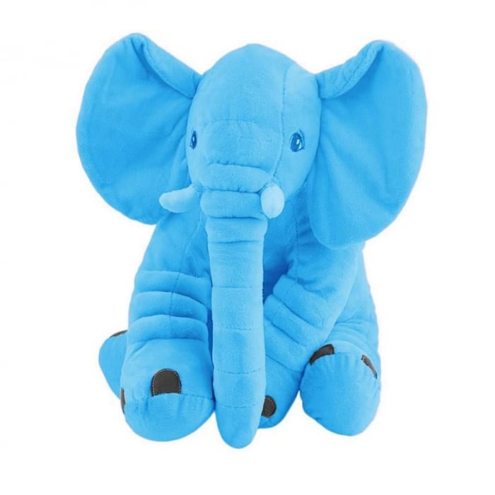 Jucarie si Perna cu Patura Din Plus Elefantul Puffy Bleu [6]