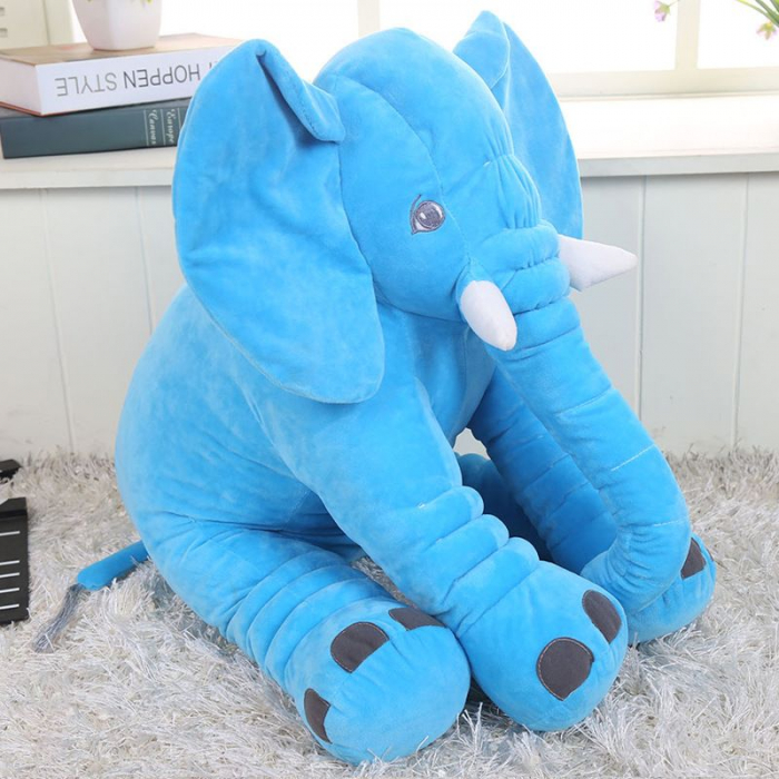 Jucarie si Perna Din Plus Elefantul Puffy Bleu [2]