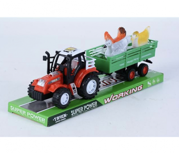 Jucarie tractor cu remorca cu pasari de curte [2]