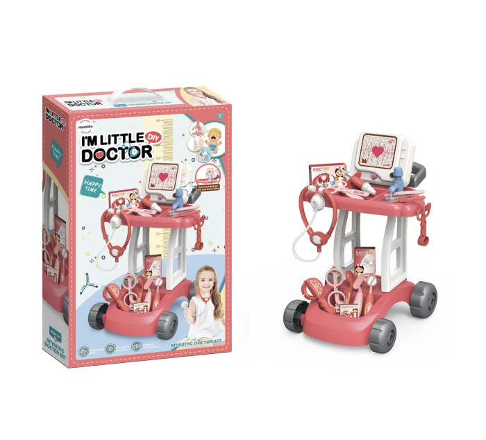 Jucarie Trusa Doctor Troller cu roti – set medical cu accesorii, rosu [5]