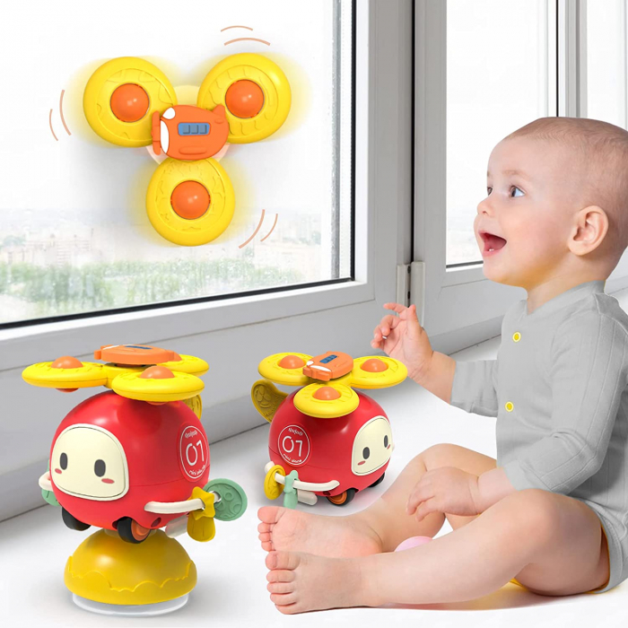 Jucarie zornaitoare si de dentitie cu ventuza si spinner, Masinuta [11]