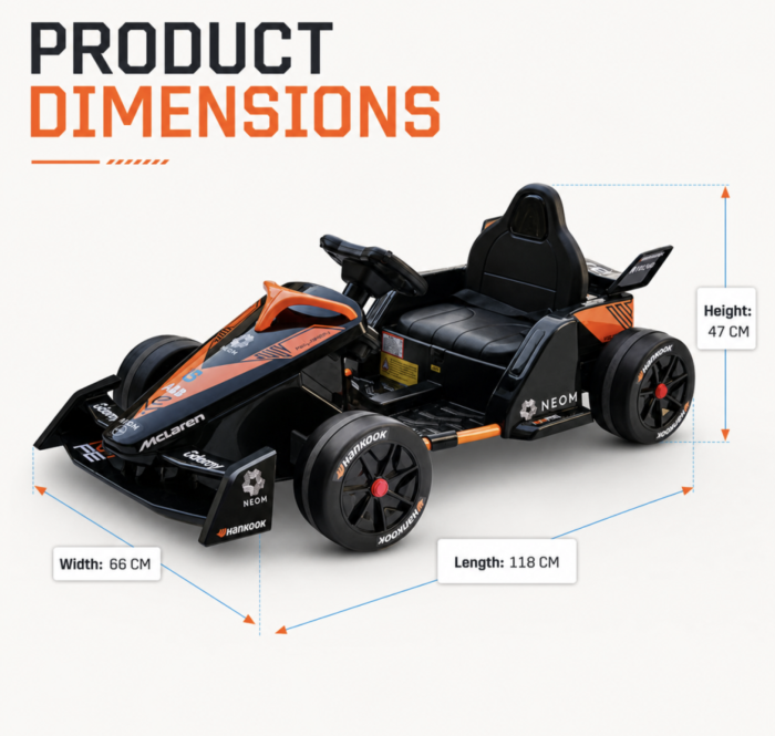 Kart electric copii Formula 1 DLS-K09, licentiat, 12V, 2 motoare, telecomanda 2.4G, 3-9 ani, Portocaliu-Negru [8]
