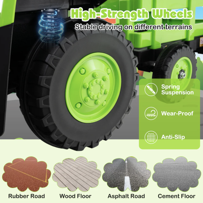 Tractor electric copii DLS-X18, 12V, 2 motoare, telecomanda 2.4G, Bluetooth, 144 cm, 3-8 ani [6]