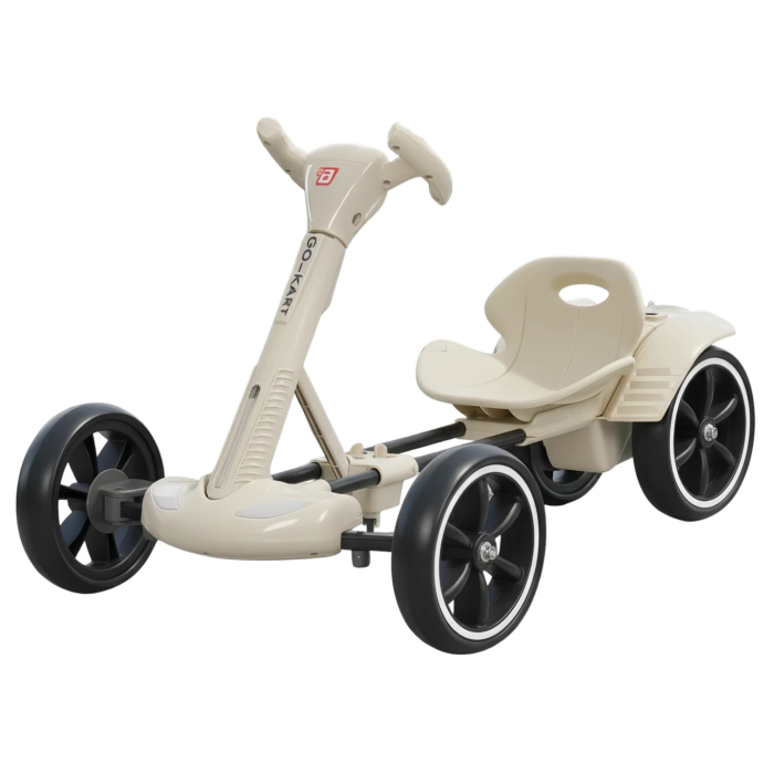 Kart Electric Pliabil Pentru Copii, 12V, Bluetooth, 3-7 Ani, Crem [2]