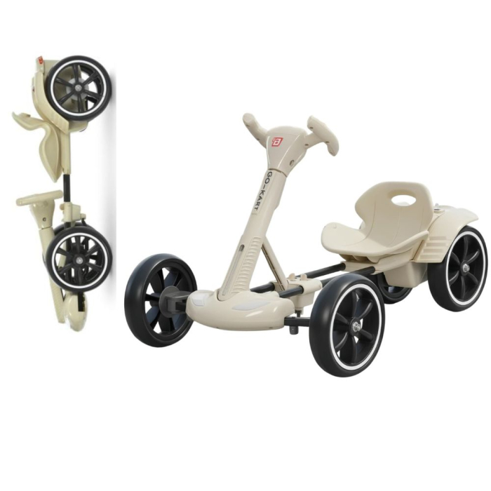 Kart Electric Pliabil Pentru Copii, 12V, Bluetooth, 3-7 Ani, Crem [7]