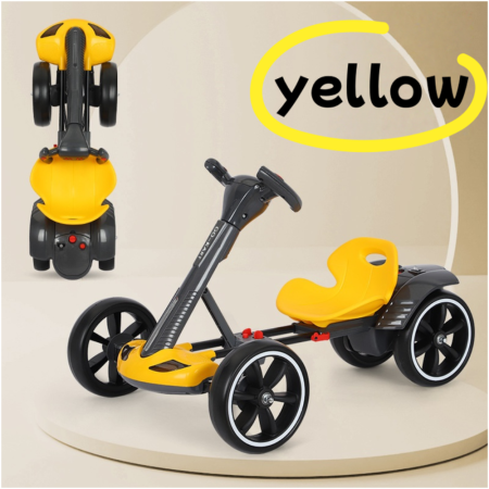 Kart Electric Pliabil Pentru Copii, 12V, Bluetooth, 3-7 Ani, Galben [3]