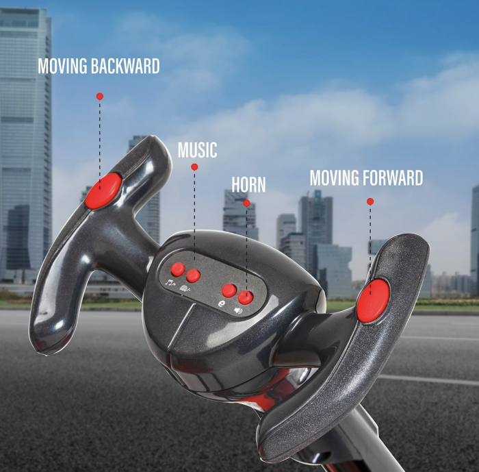 Kart Electric Pliabil Pentru Copii, 12V, Bluetooth, 3-7 Ani, Crem [8]