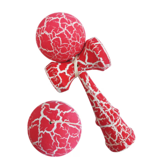 Kendama Cracked 18 cm, din lemn, rosu [2]