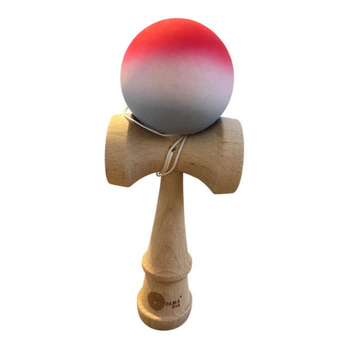 Kendama USA 18 cm, rosu-alb-gri, cauciucata, din lemn [2]