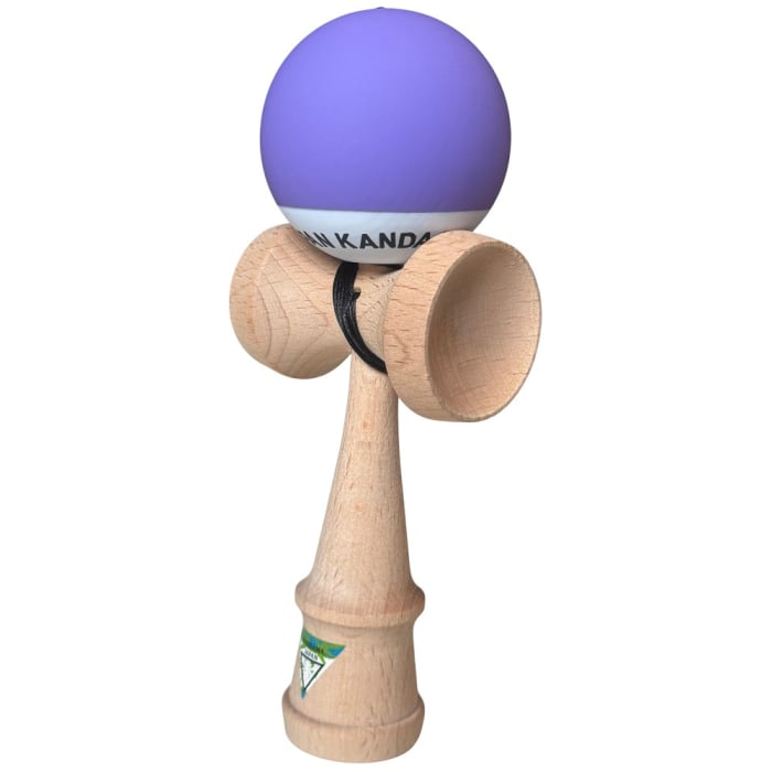 Kendama Japan Heart Beat's, 18 cm, Lavander-Alb Rubber Grip, din lemn [6]