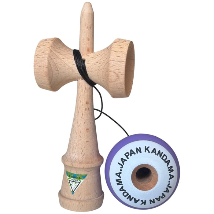 Kendama Japan Heart Beat's, 18 cm, Lavander-Alb Rubber Grip, din lemn [4]
