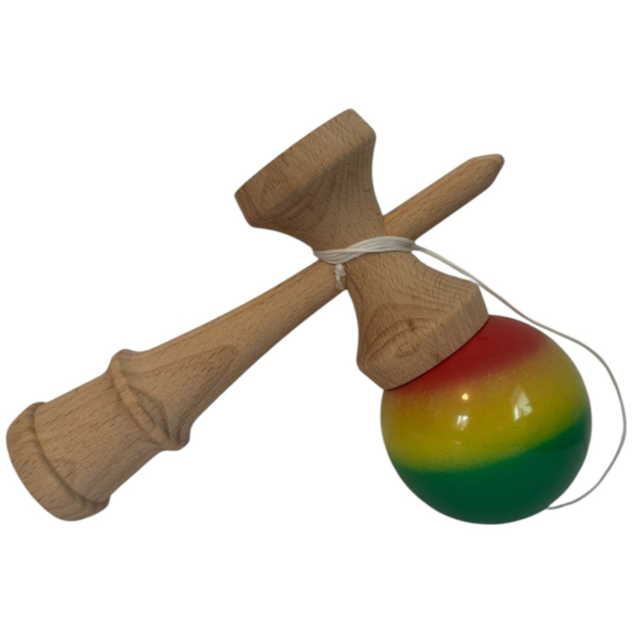 Kendama Original Super Sticky, 18 cm, rosu-galben-verde, din lemn [3]