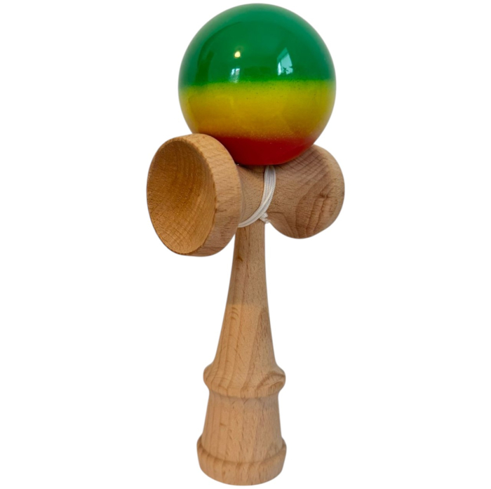 Kendama Original Super Sticky, 18 cm, rosu-galben-verde, din lemn [2]