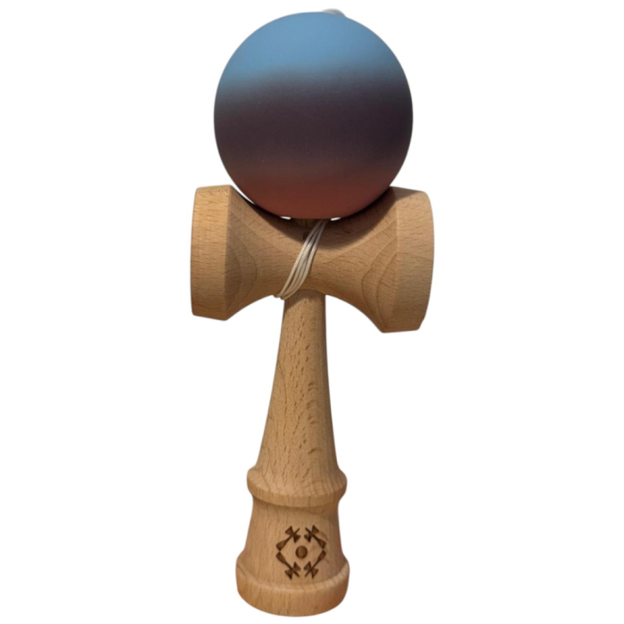 Kendama Original 18 cm, roz-mov-bleu, cauciucata, din lemn