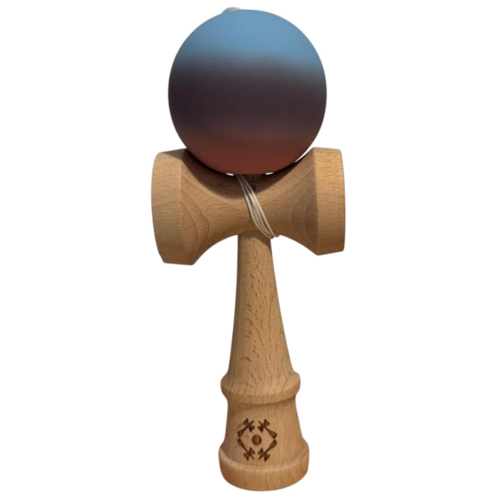 Kendama Original 18 cm, roz-mov-bleu, cauciucata, din lemn [2]