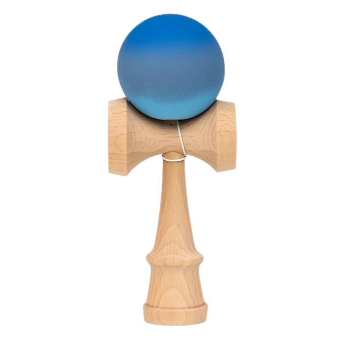 Kendama Original 18 cm, bleu-gri-albastru, cauciucata, din lemn [2]