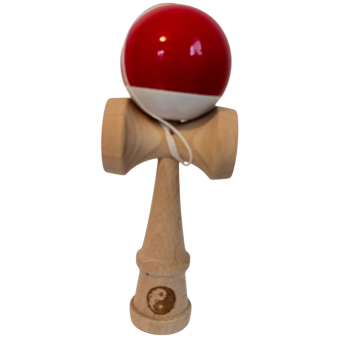 Kendama X original Super Sticky, 18 cm, rosu-alb, din lemn [2]