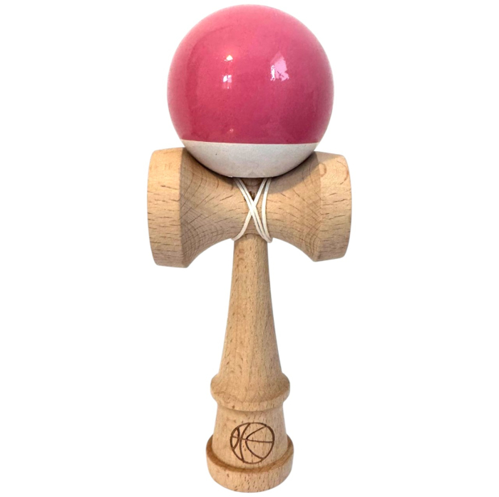 Kendama X original Super Sticky, 18 cm, roz-alb, din lemn [2]