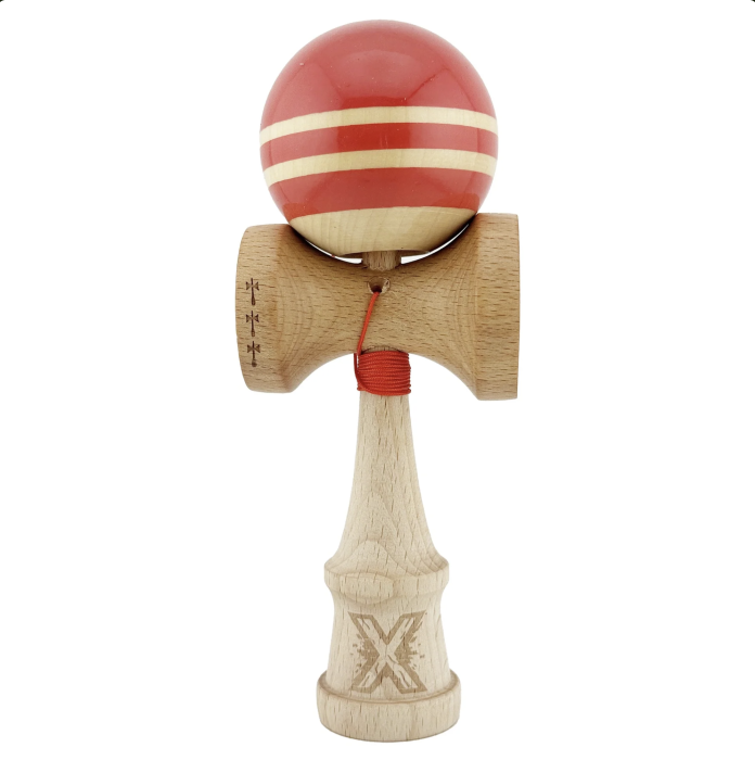 Kendama X Royal King Size, Super Sticky cupe mari, Rosu-Natur cu dungi [8]