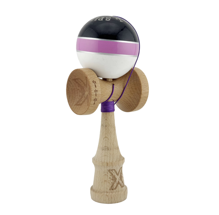 Kendama X Royal King Size, Super Sticky cupe mari, Alb-Roz-Negru dungi aurii [2]