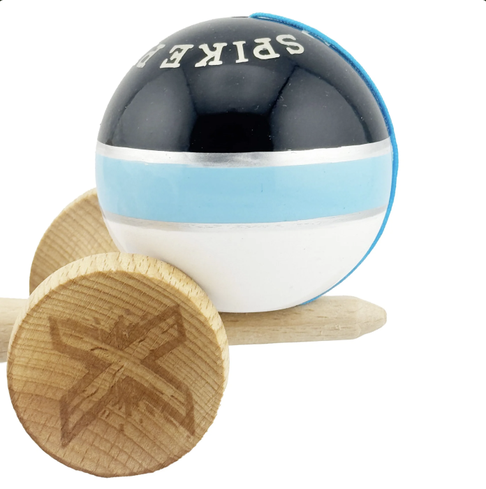 Kendama X Royal King Size, Super Sticky cupe mari, Alb-Bleu-Negru dungi aurii [5]