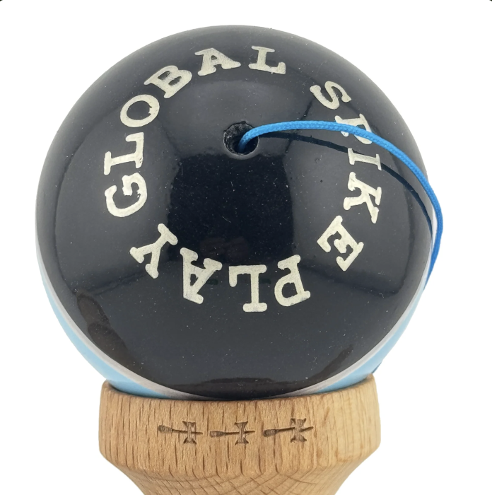 Kendama X Royal King Size, Super Sticky cupe mari, Alb-Bleu-Negru dungi aurii [6]