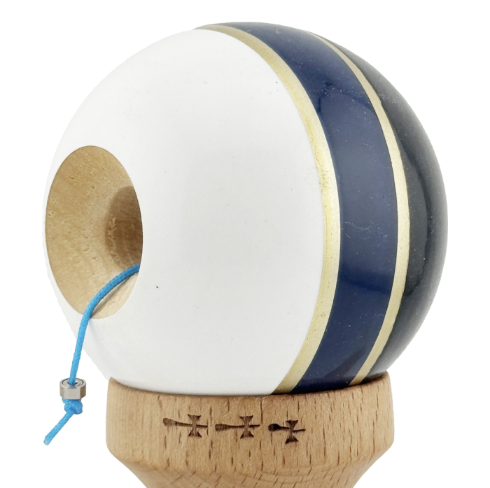 Kendama X Royal King Size, Super Sticky cupe mari, Alb-Bleumarin-Negru dungi aurii [6]