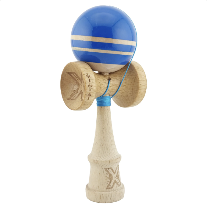Kendama X Royal King Size, Super Sticky cupe mari, Albastru-Natur cu dungi [1]