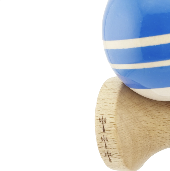 Kendama X Royal King Size, Super Sticky cupe mari, Albastru-Natur cu dungi [7]