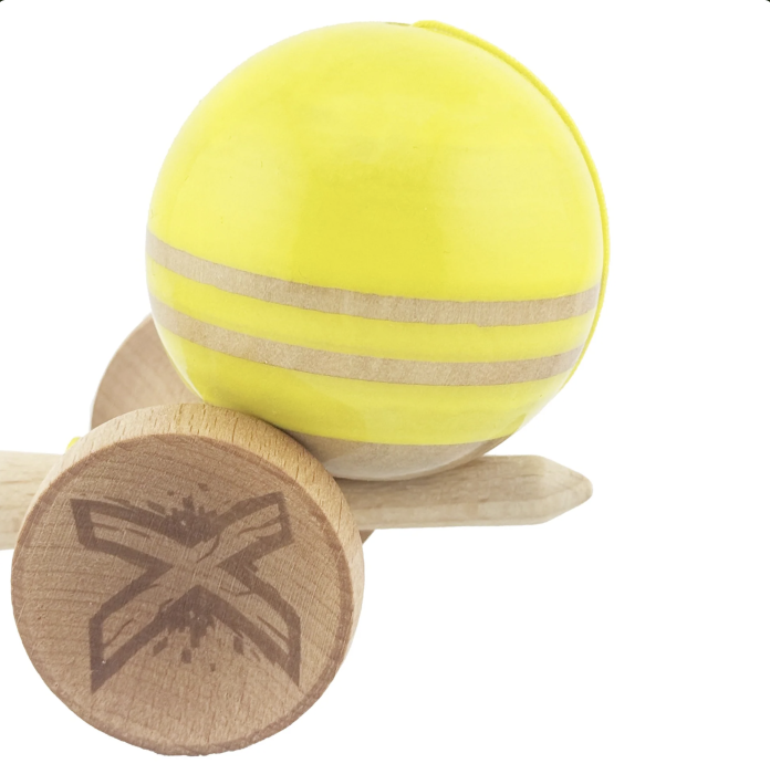 Kendama X Royal King Size, Super Sticky cupe mari, Galben-Natur cu dungi [4]