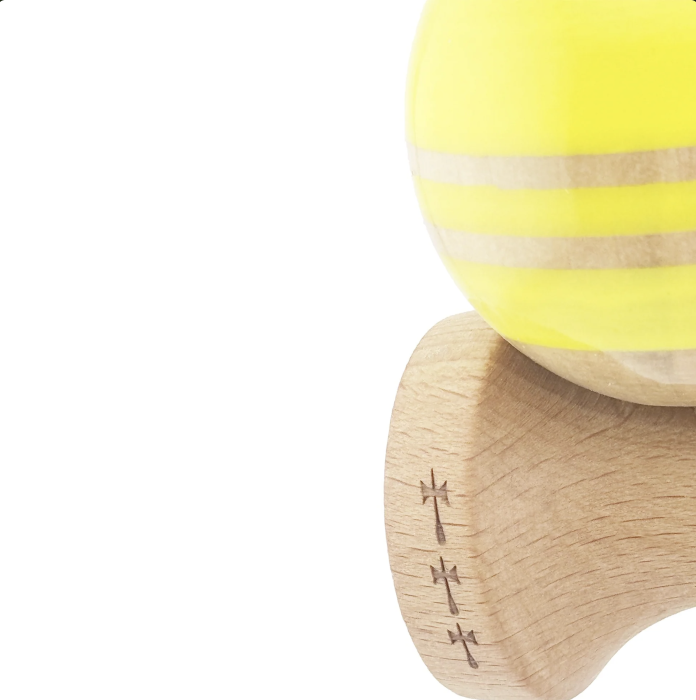 Kendama X Royal King Size, Super Sticky cupe mari, Galben-Natur cu dungi [6]