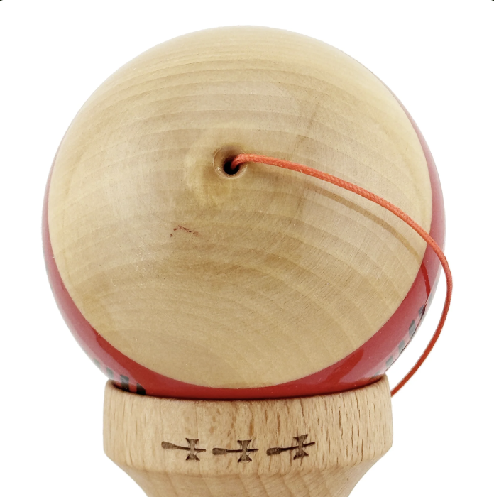 Kendama X Royal King Size, Super Sticky cupe mari, Natur-Rosu romb Alb [7]