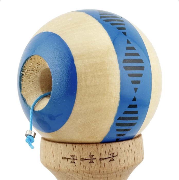 Kendama X Royal King Size, Super Sticky cupe mari, Natur-Rosu romb Albastru [7]