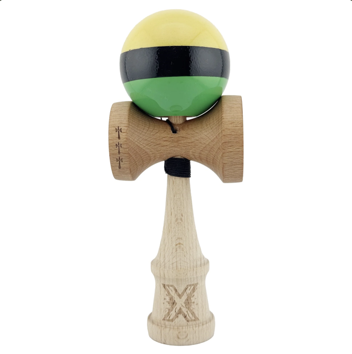 Kendama X Royal King Size, Super Sticky cupe mari, Verde-Negru-Galben [8]