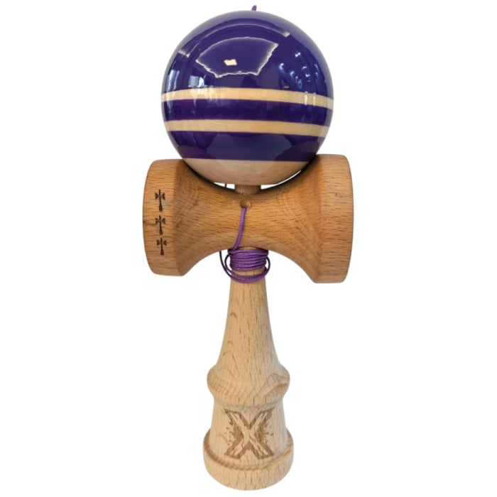 Kendama X Royal King Size, Super Sticky cupe mari, Violet-Natur cu dungi [1]