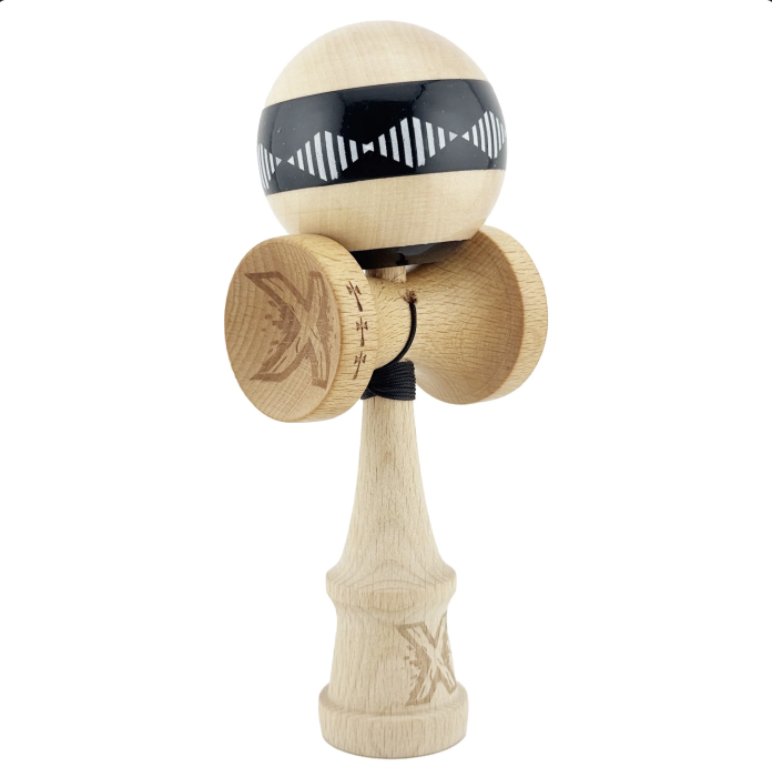 Kendama X Royal King Size, Super Sticky cupe mari, Natur-Negru romb Alb [16]
