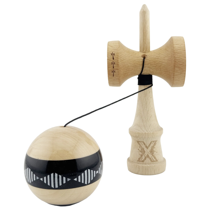 Kendama X Royal King Size, Super Sticky cupe mari, Natur-Negru romb Alb [3]