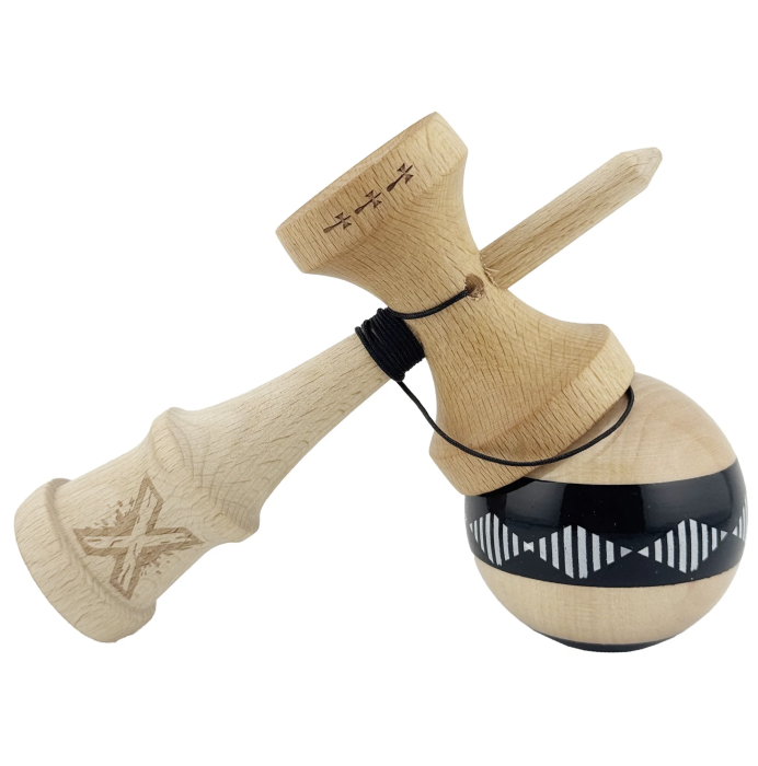 Kendama X Royal King Size, Super Sticky cupe mari, Natur-Negru romb Alb [2]