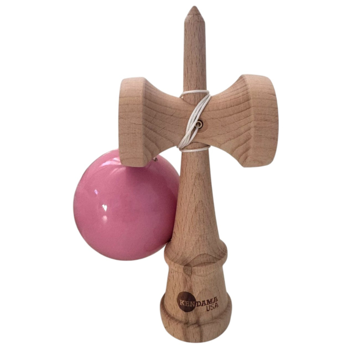 Kendama USA lucioasa, 18 cm, Roz, din lemn [2]